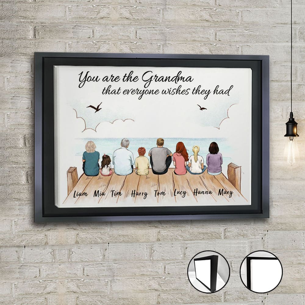 Family Framed Canvas Art with Custom Quote -