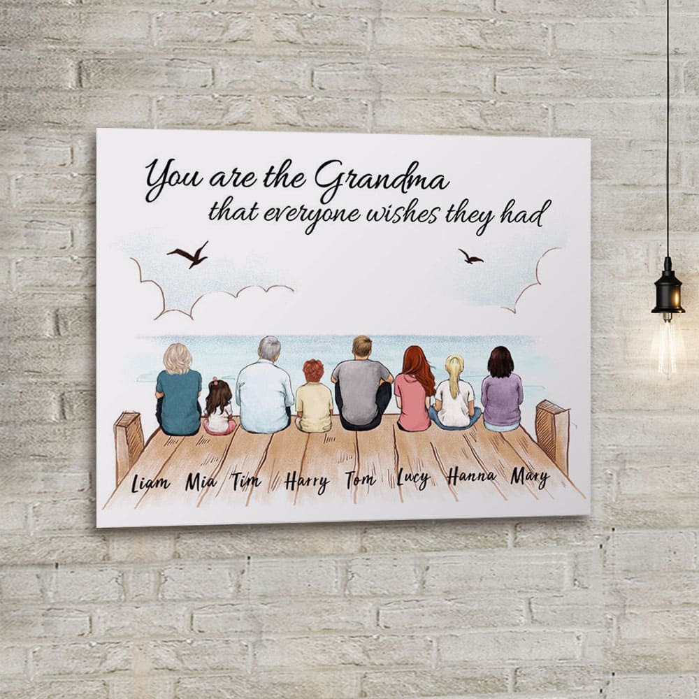 Custom Family Canvas with Custom Message - You are the grandpa that everyone wishes they had