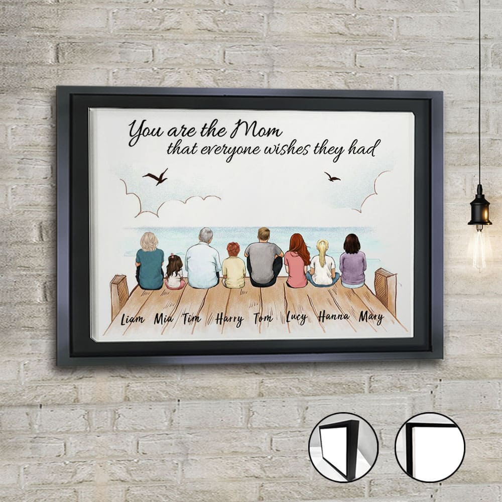 Family Framed Canvas Art with Custom Quote -