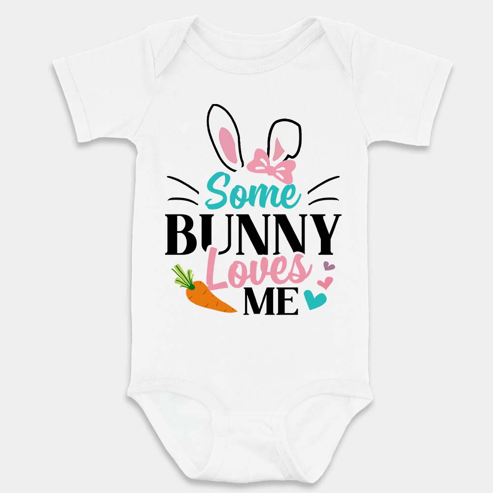 Some bunny loves me - Baby Onesie Easter Outfit Girl Easter Gifts Ideas