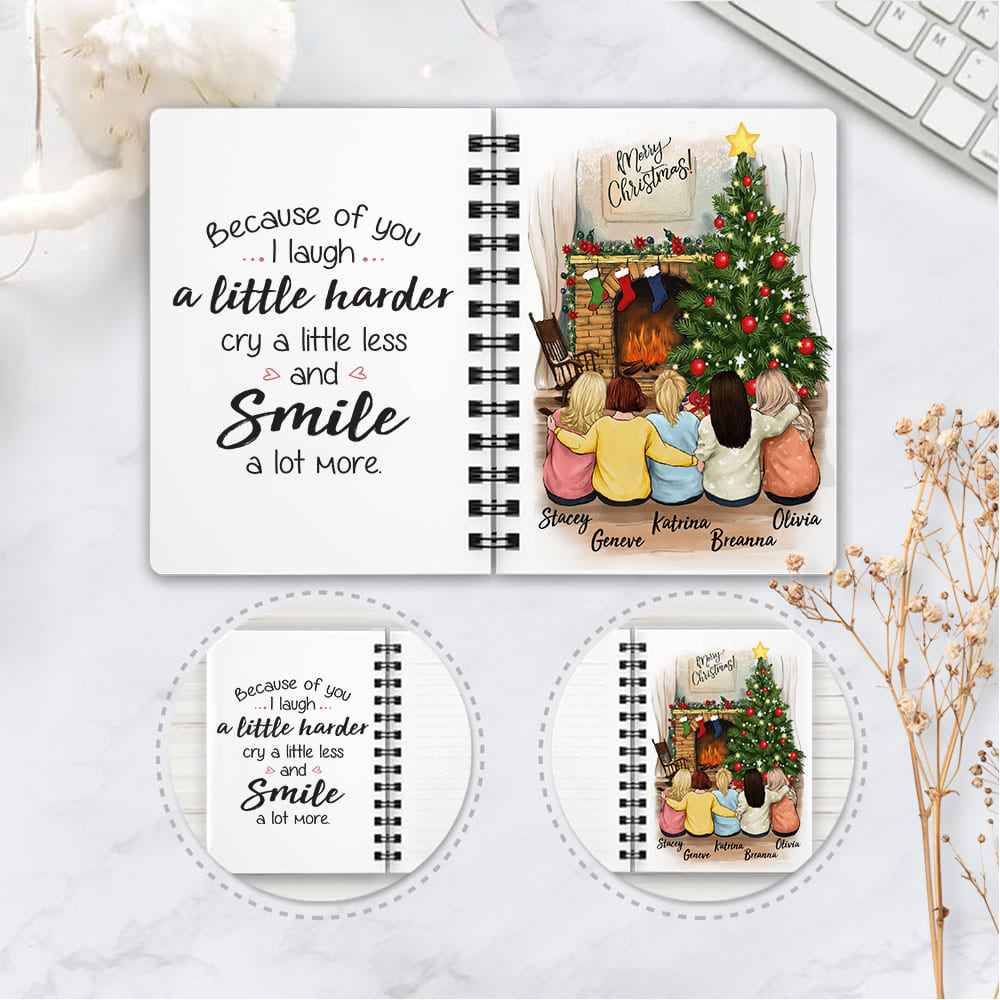 Custom Christmas Spiral Journal-BFF Custom Message
