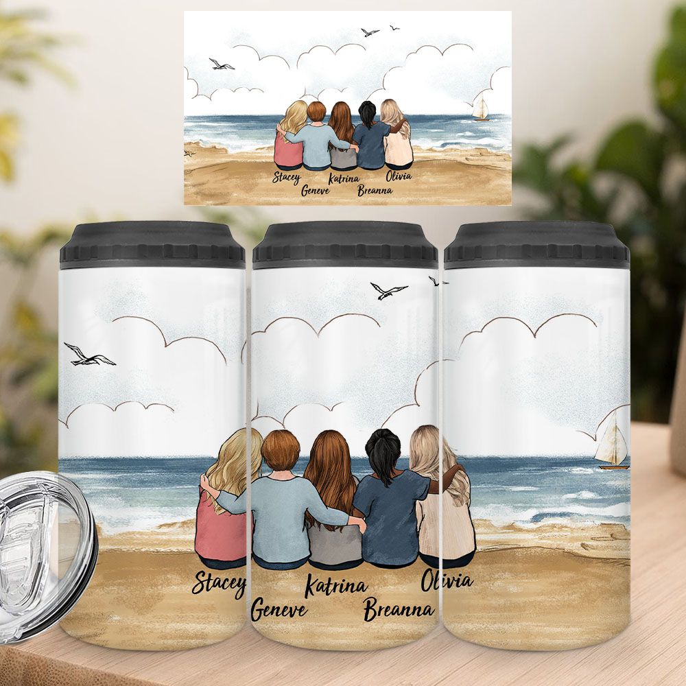 Personalized best friend gift ideas can cooler tumbler - Beach