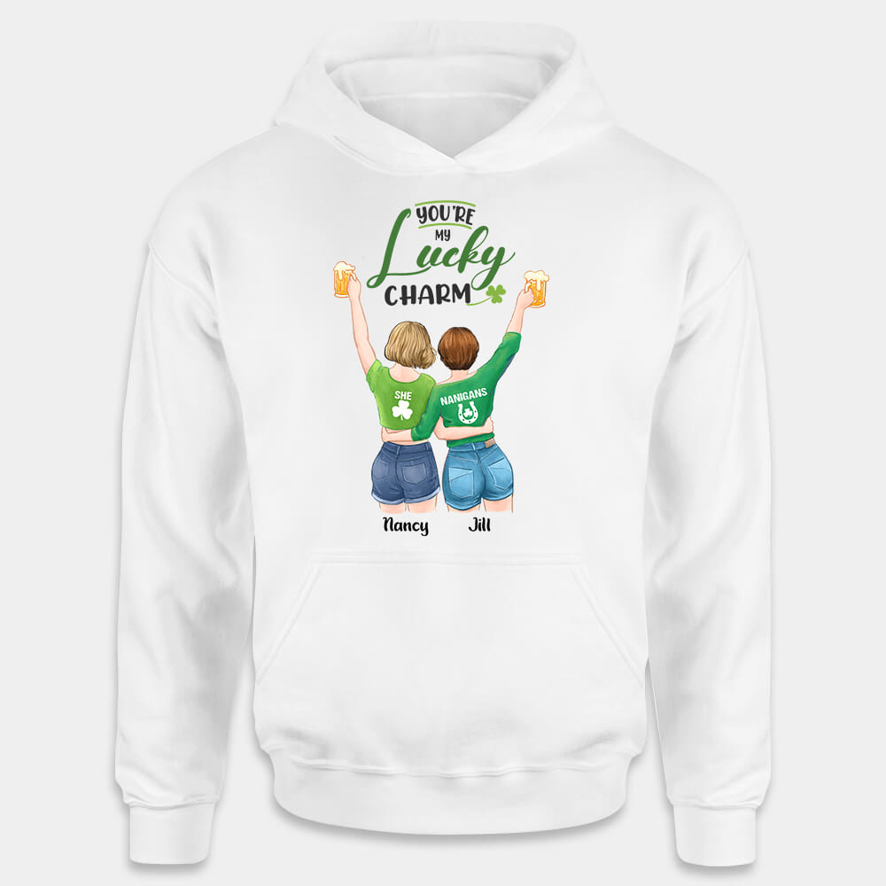 St. Patrick&#39;s Day Girls Hoodie - Personalized Gifts for Sisters Best Friends