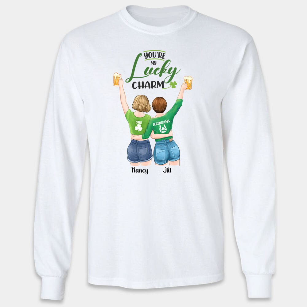 St. Patrick&#39;s Day Girls Long Sleeve - Personalized Gifts for Sisters Best Friends