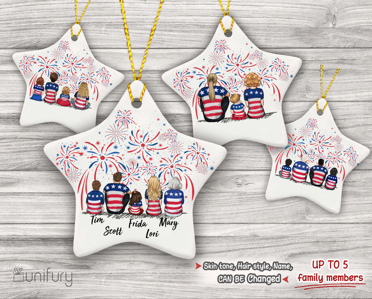 Personalized Whole Family 4th Of July Ornament