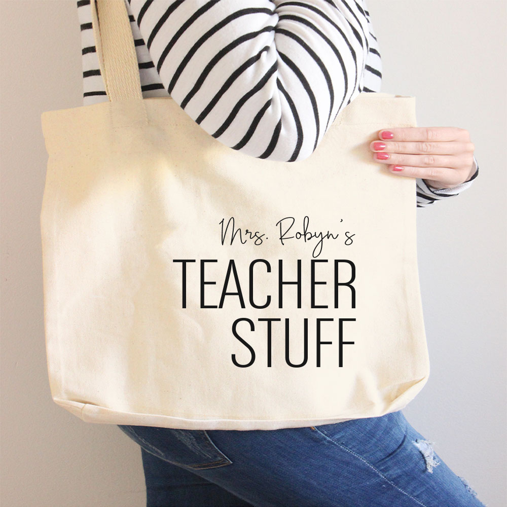 Personalized Canvas Tote Bag Teacher Gift | Unifury - Unifury