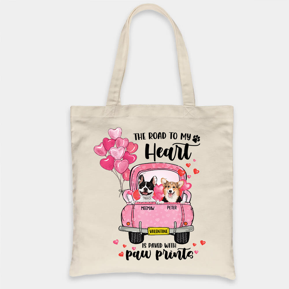 The road to my heart - Canvas Tote Bag - Personalized Valentine&#39;s Gifts