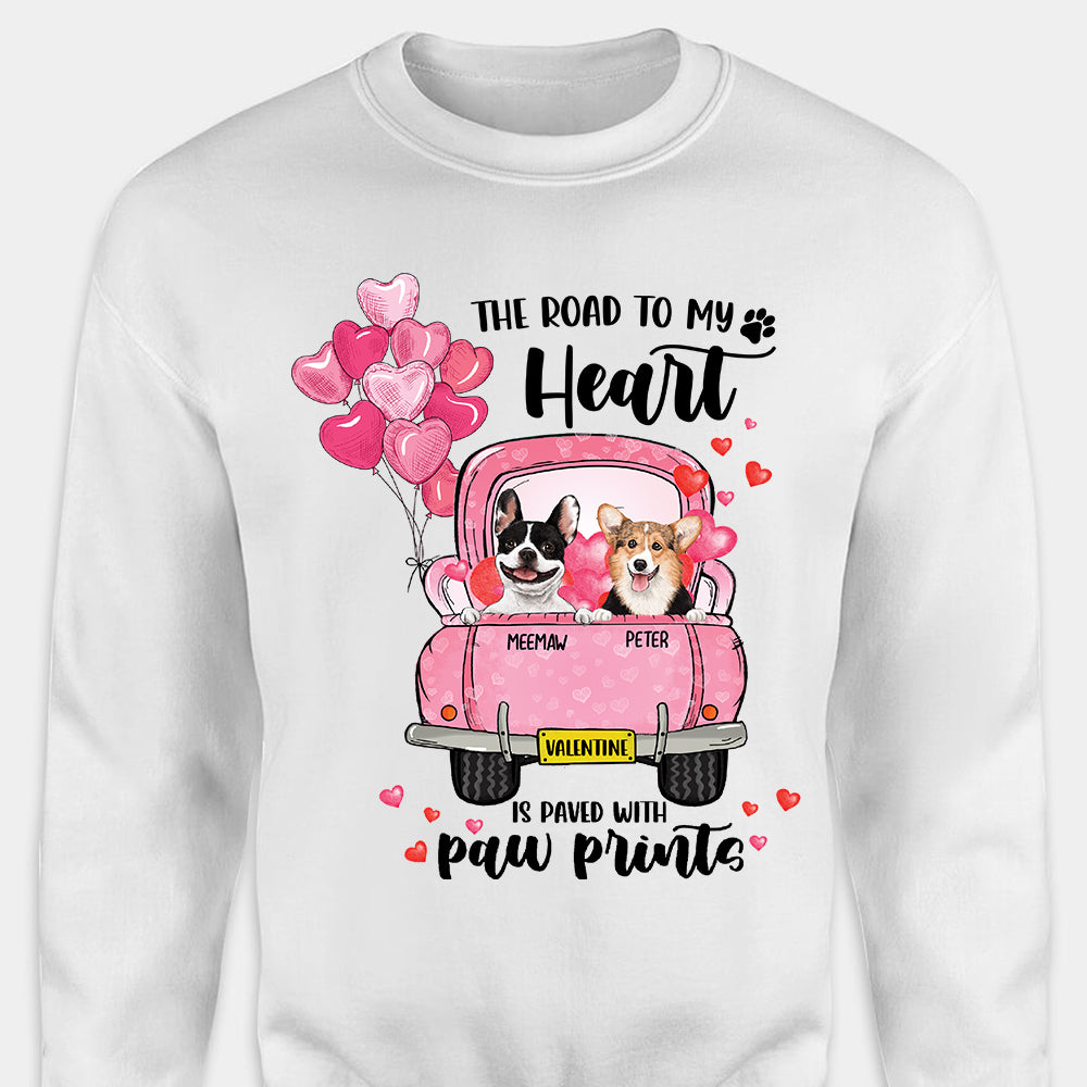 The road to my heart - Dog lover Sweatshirt - Valentine&#39;s Day Sweatshirt