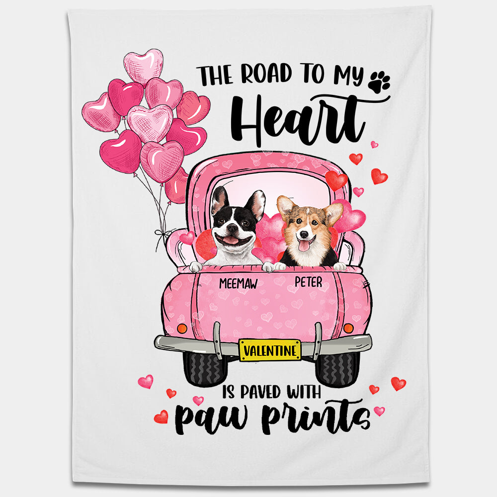 The road to my heart - Personalized Fleece Blanket - Valentine&#39;s Day Blanket