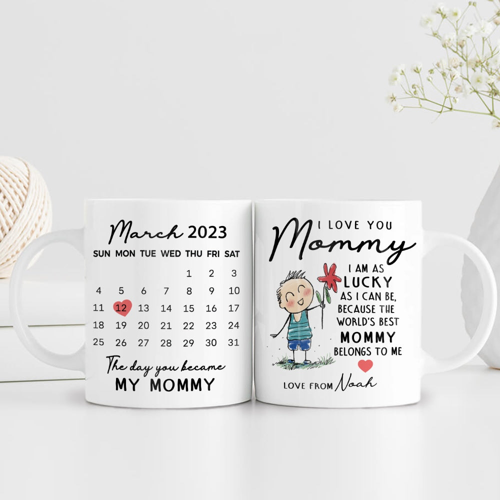 Personalized Mom Edge to Edge Coffee Mug - Mom Mug From Son - Best Gift For Mom From Daughter Son Kids - Unique Coffee Mug For Mom Mother - Mug For Her Women - Birthday Gifts For Mom