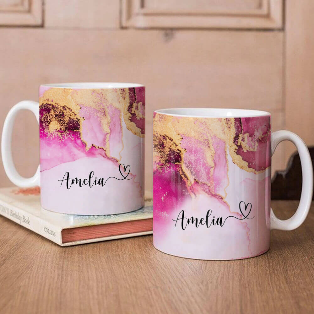 Personalized Marble Coffee Mug - Best Gifts For Mom - Mug For Her Women - Marble Glitter Flowing Name Mug - Unique Coffee Mug For Mom Mother - Birthday Gifts For Mom