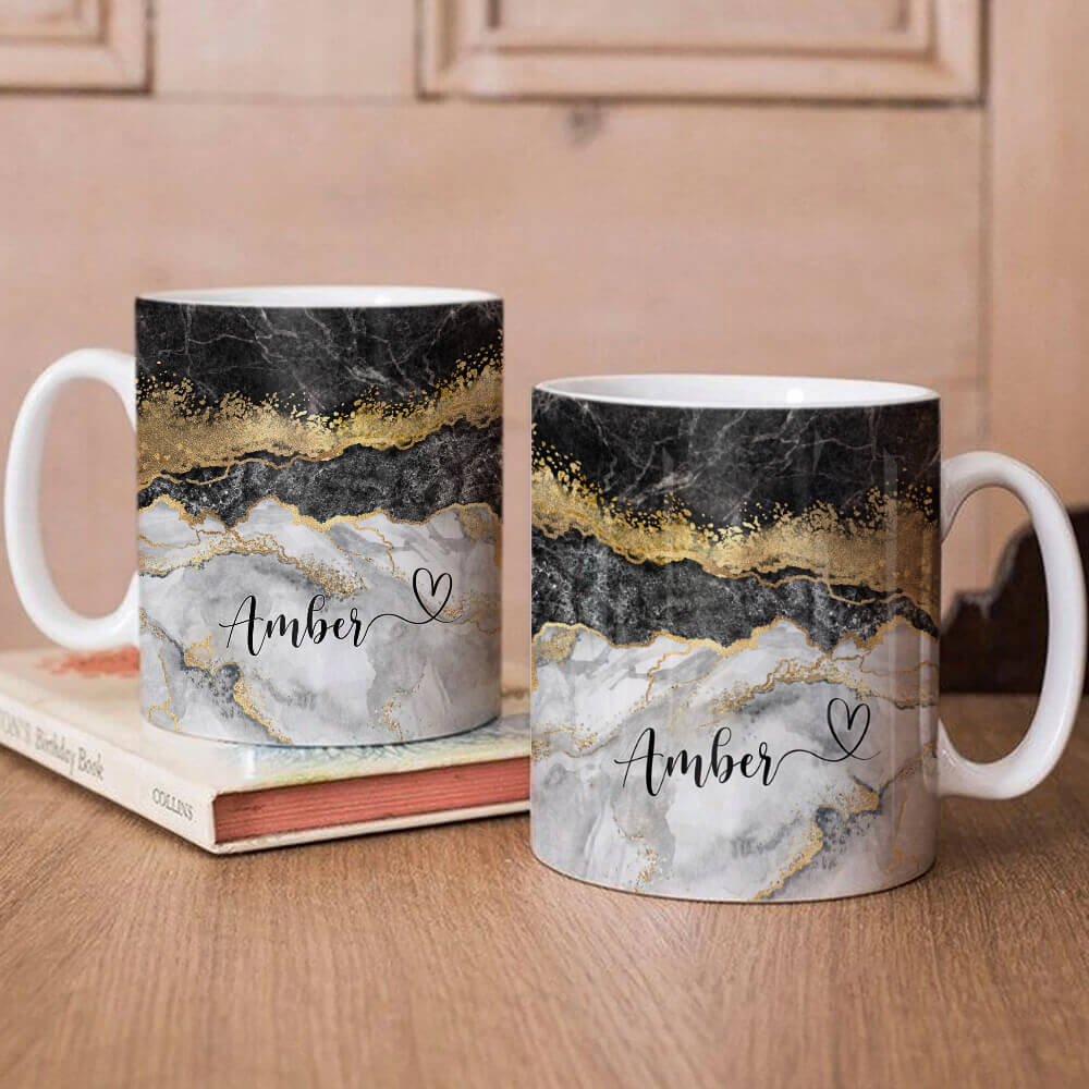 Personalized Marble Coffee Mug - Best Gifts For Mom - Mug For Her Women - Marble Glitter Flowing Name Mug - Unique Coffee Mug For Mom Mother - Birthday Gifts For Mom