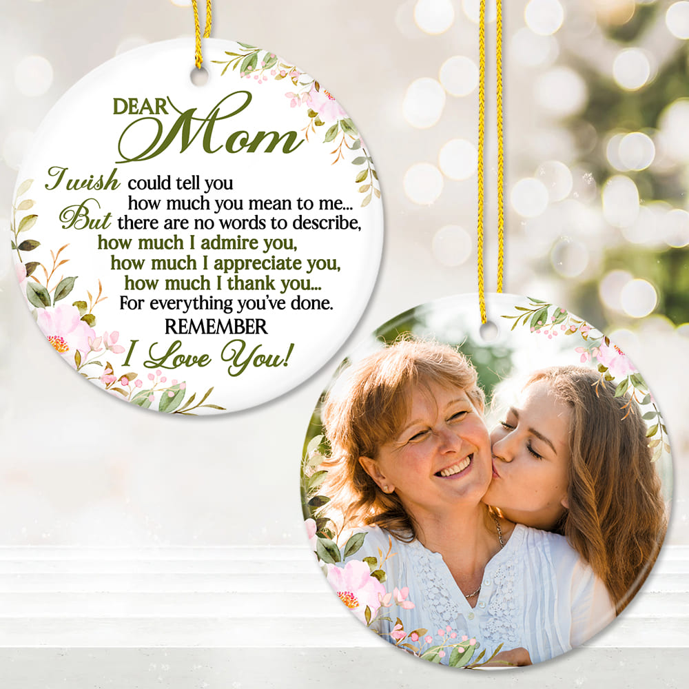 Personalized Mom Ceramic Ornament Gifts Circle Unifury