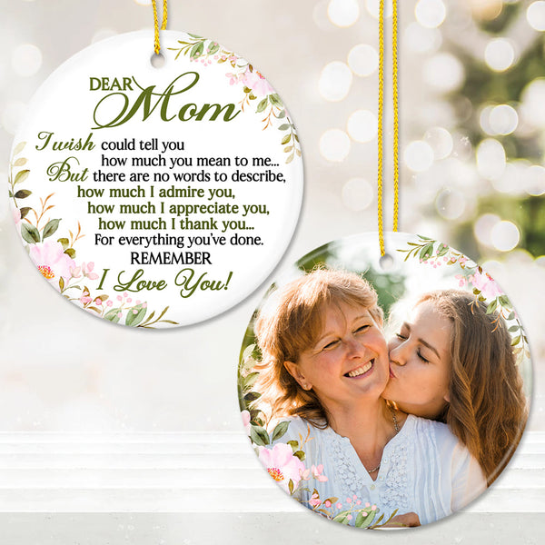 Wife To Mom Est Personalized Photo Ceramic Ornament, New Mom Christmas Gifts,  First Time Mom Ornament 2023 - Best Personalized Gifts For Everyone