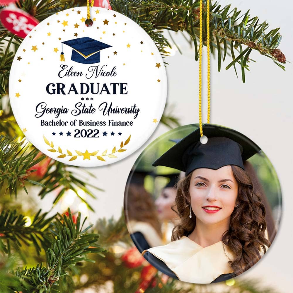 Personalized Graduation Christmas Ceramic Ornament gifts for her - Custom Photo