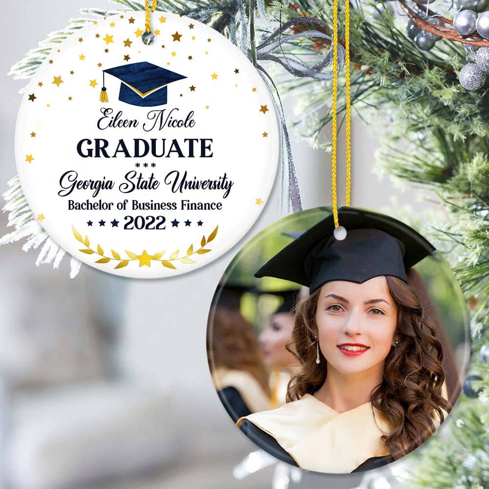 Personalized Graduation Christmas Ceramic Ornament gifts for her - Custom Photo