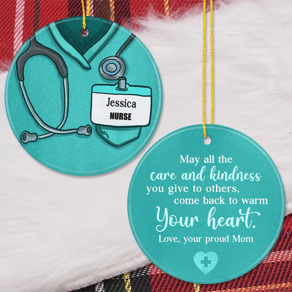 Personalized Nurse Ceramic Ornament Gifts - Custom Name