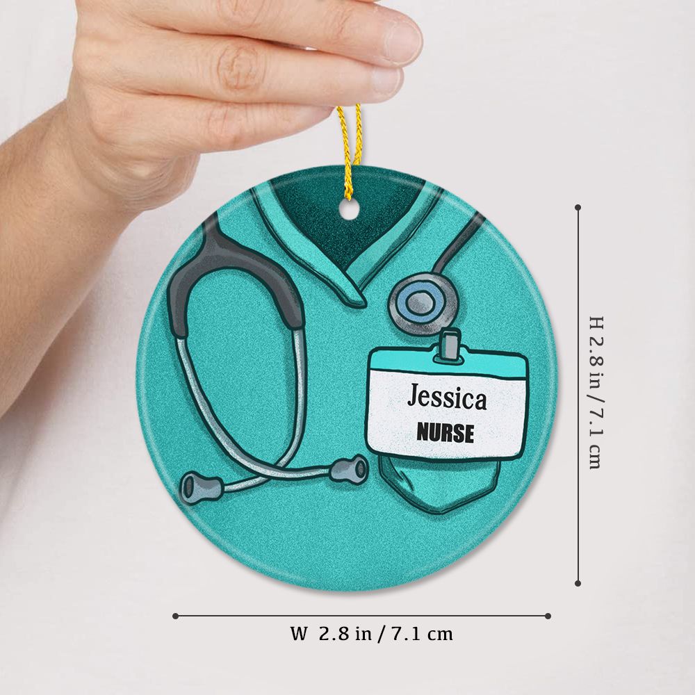 Personalized Nurse Ceramic Ornament Gifts - Custom Name