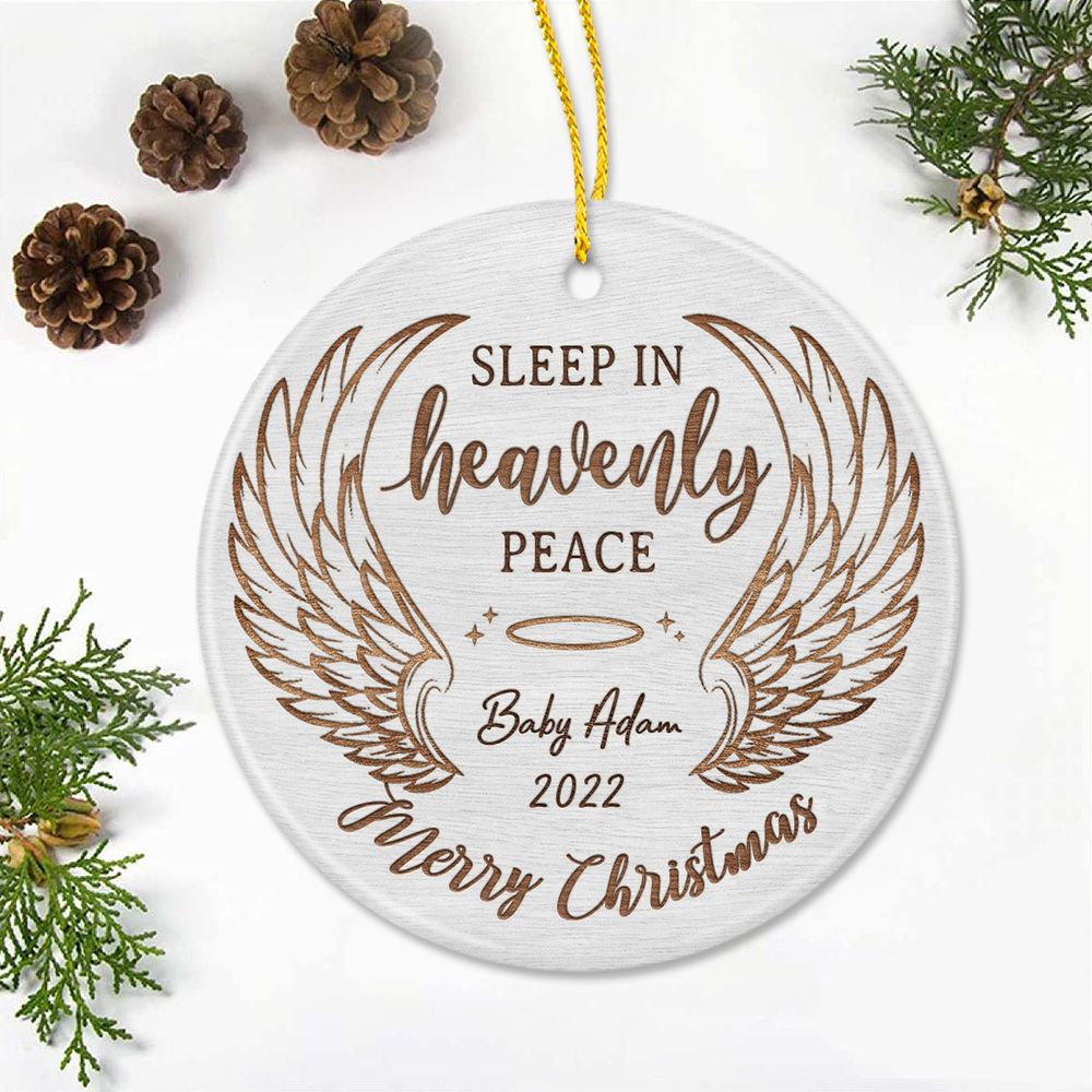 Personalized Memorial Ceramic Ornament gifts - Sleep in heavenly peace