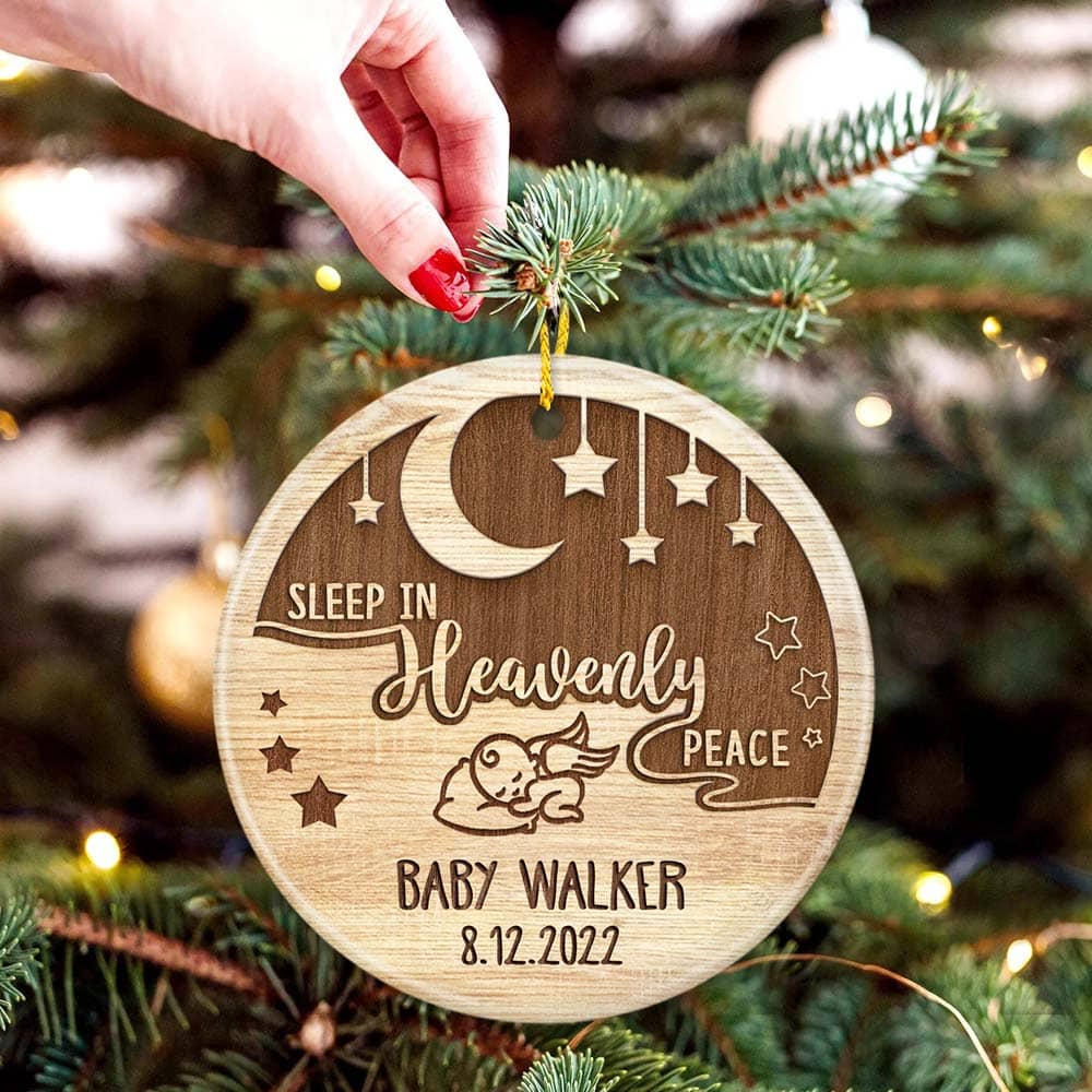 Personalized Memorial Ceramic Ornament gifts - Memorial Baby - Sleep in heavenly peace