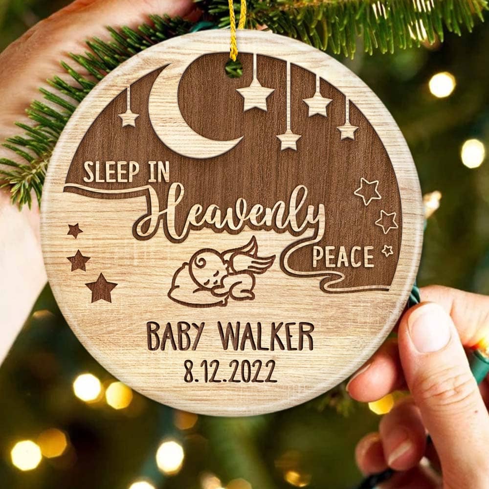 Personalized Memorial Ceramic Ornament gifts - Memorial Baby - Sleep in heavenly peace