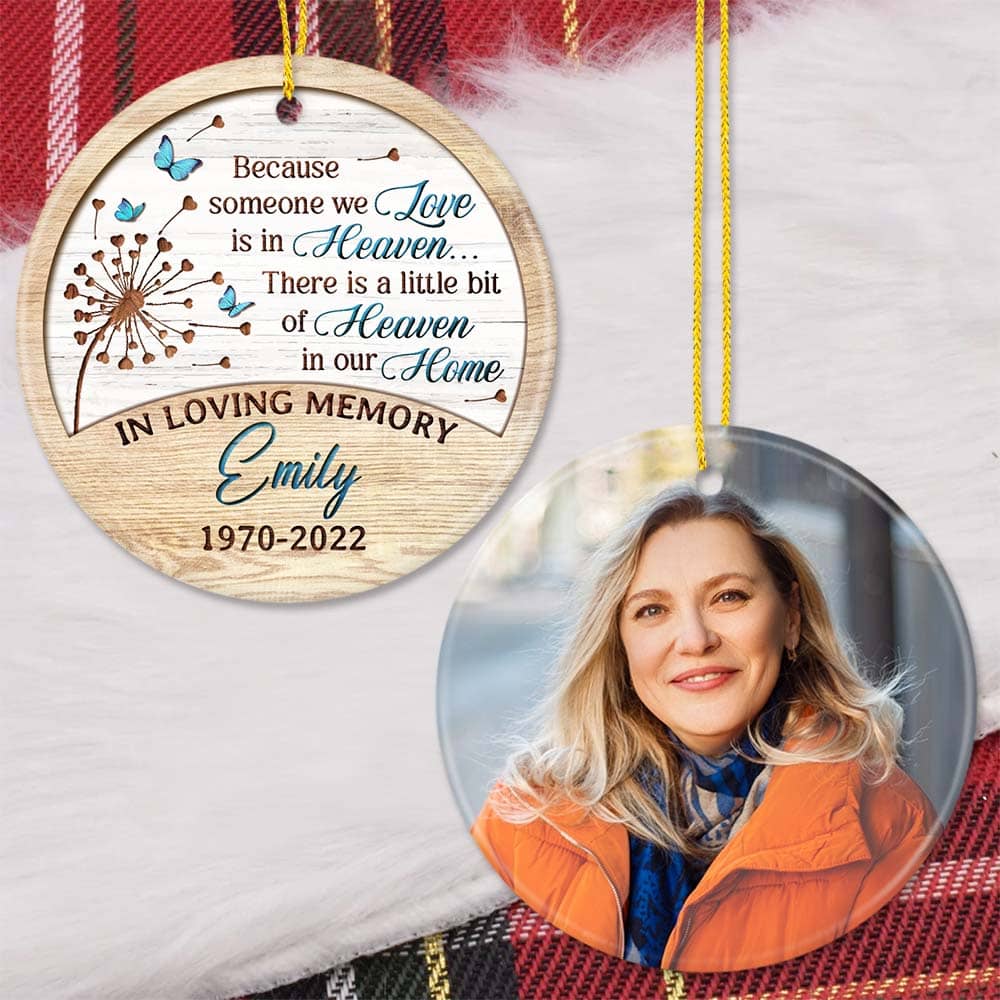 Personalized Memorial Ceramic Ornament gifts - Because someone we love