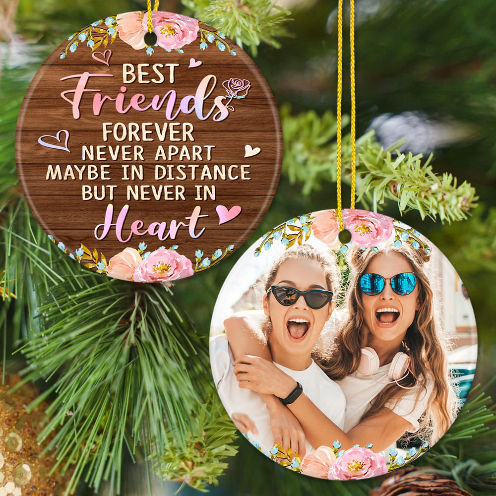 Personalized Friends Ceramic Ornament Gifts - Best Friend Forever - Custom Photo