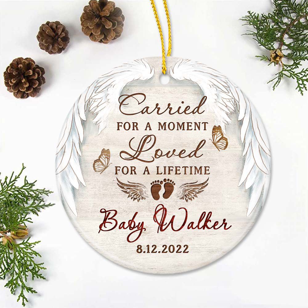 I Carried You Baby Memorial Customized Acrylic Ornaments Ornament with Gift Box Unifury