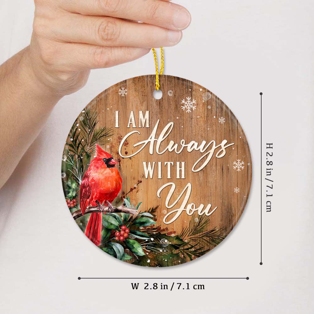 Personalized Christmas Memorial Ceramic Ornament gifts for lost loved one with custom photo - I am always with you