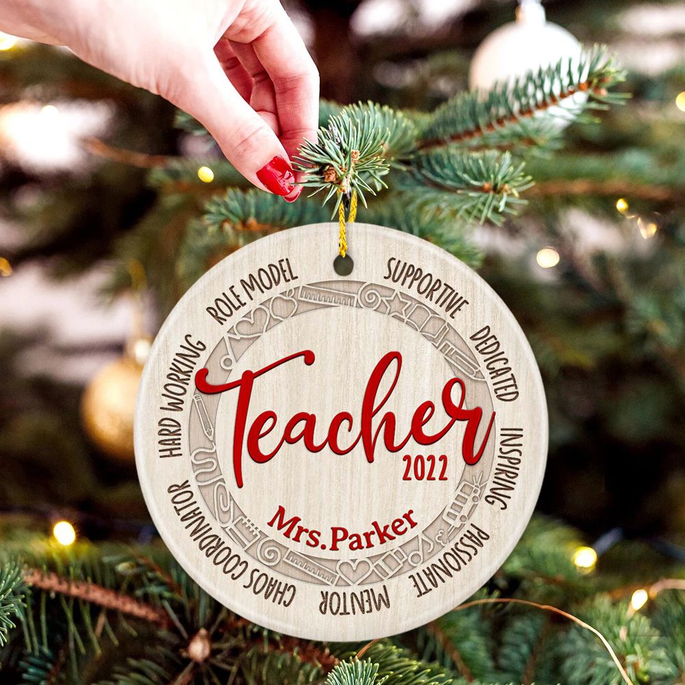 Personalized Christmas Ceramic Ornament gifts for teacher - Supportive Chaos coordinator