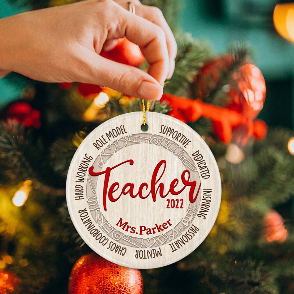 Personalized Christmas Ceramic Ornament gifts for teacher - Supportive Chaos coordinator
