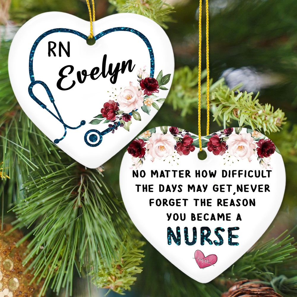 Personalized Nurse Ceramic Ornament gifts with Custom Name - Never Forget The Reason You Became a Nurse