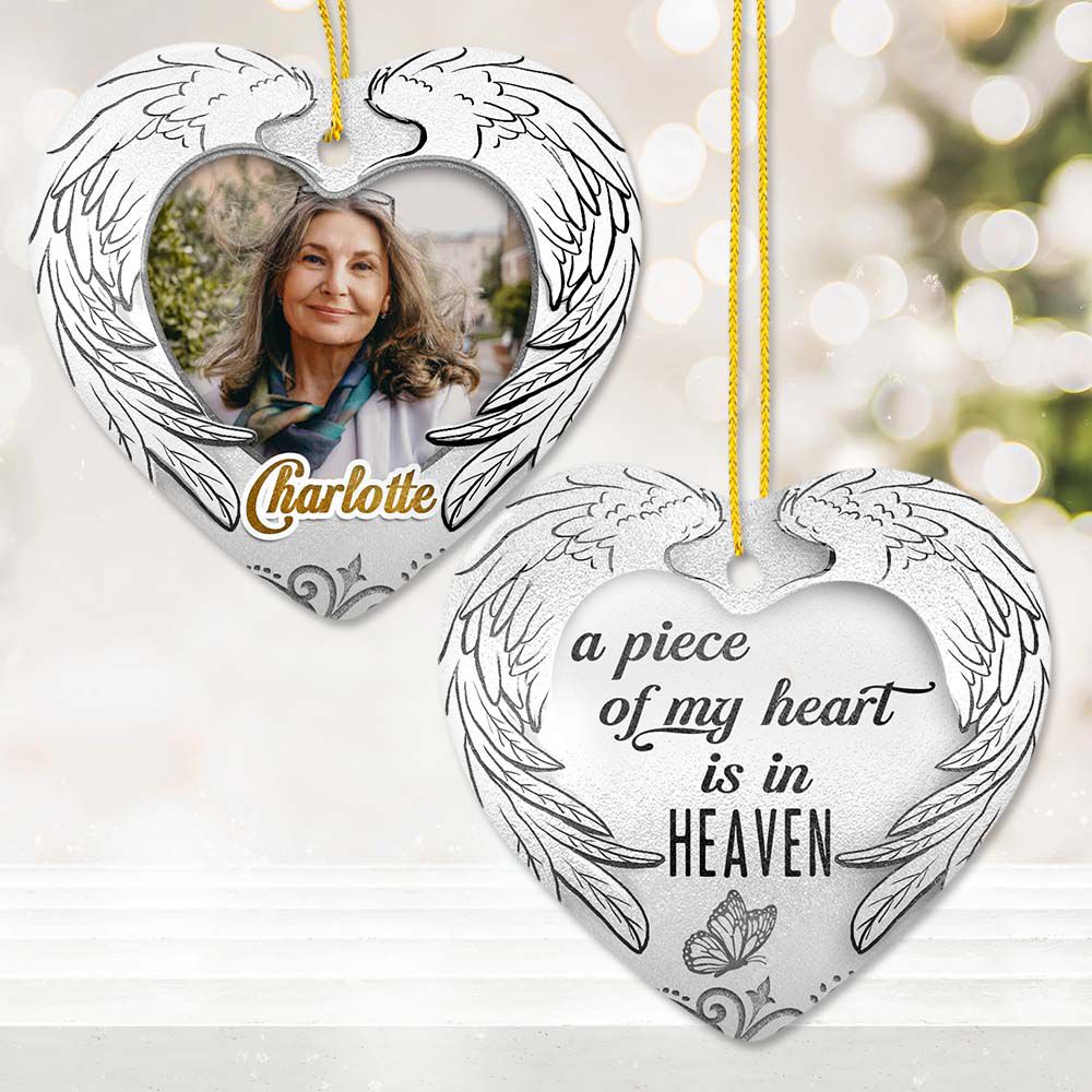 Personalized Memorial Ceramic Ornament gifts - A piece of my heart - Custom Photo