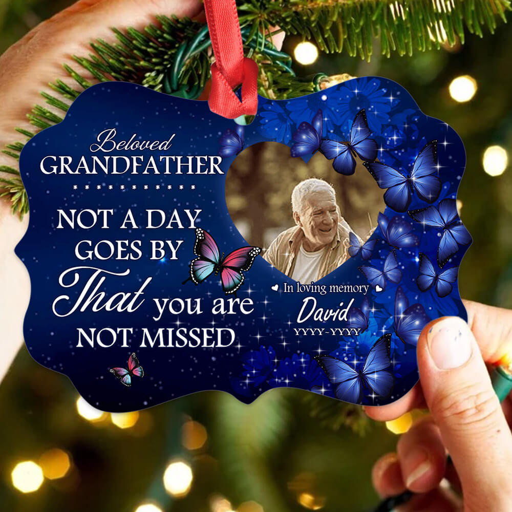 Personalized Memorial Medallion Metal Ornament gifts - Not A Day Goes By That You Are Not Missed - Custom Photo