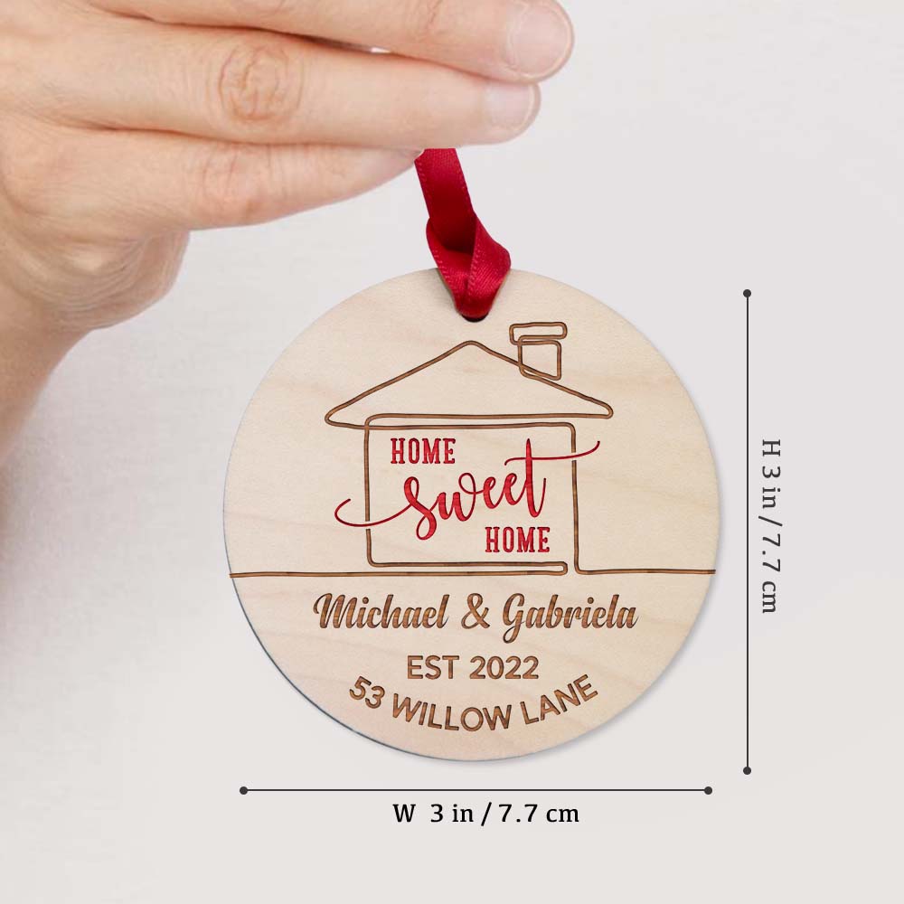 Personalized New Home Maple Round Ornament Gifts Unifury