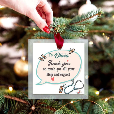 Personalized Preppy Christmas Ornament Holiday Thank You Notes