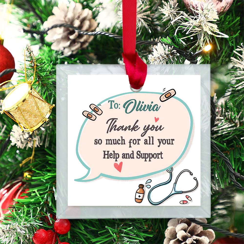 Personalized Preppy Christmas Ornament Holiday Thank You Notes