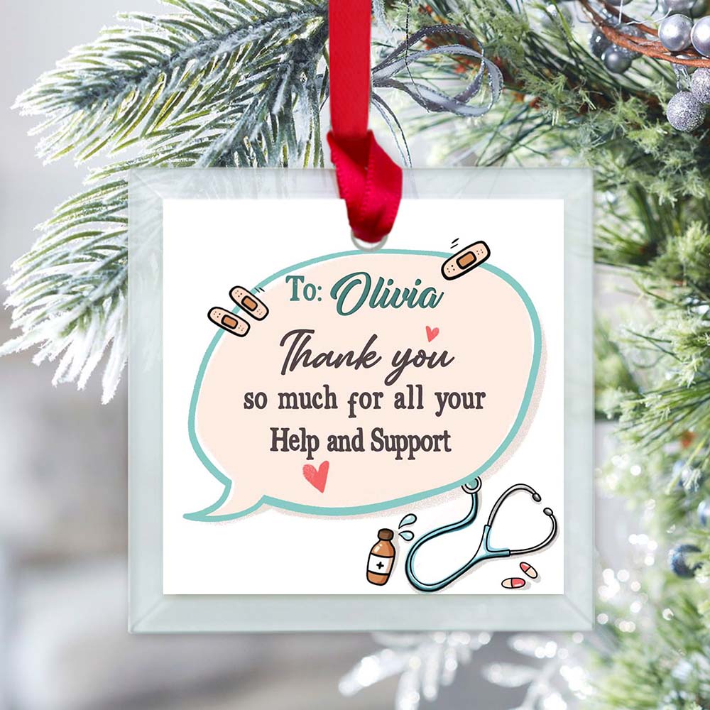 Personalized Preppy Christmas Ornament Holiday Thank You Notes