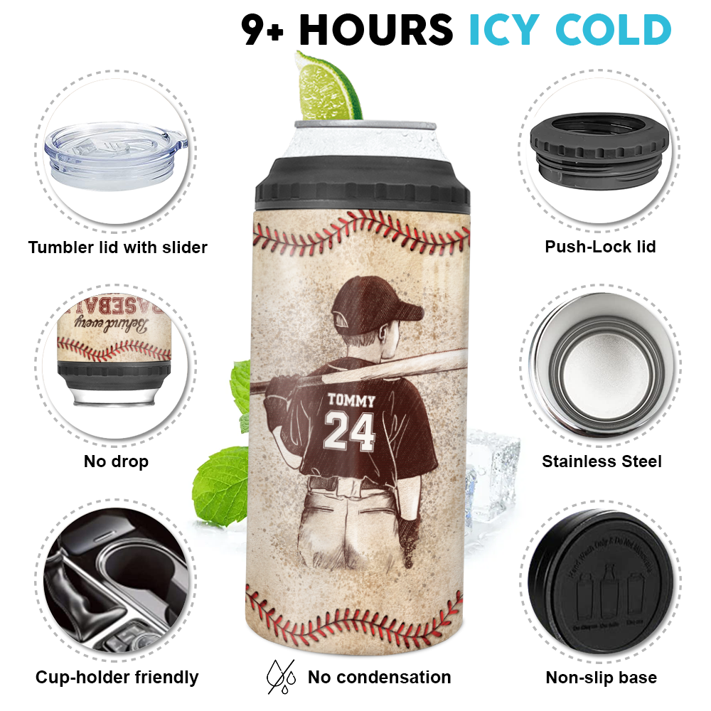 Personalized Can Cooler Gift - Baseball Mom Tumbler - My Favorite Play -  Unifury