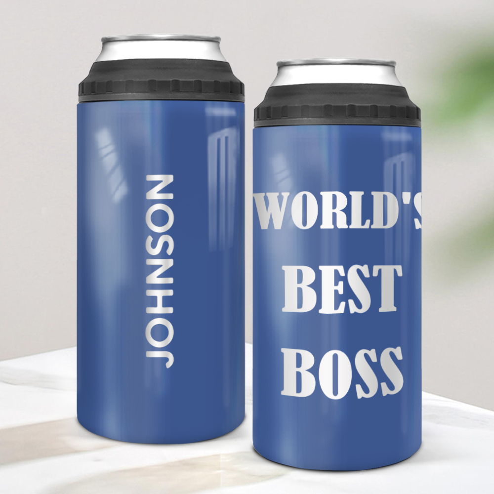 Personalized Can Cooler Gift - World&#39;s Best Boss