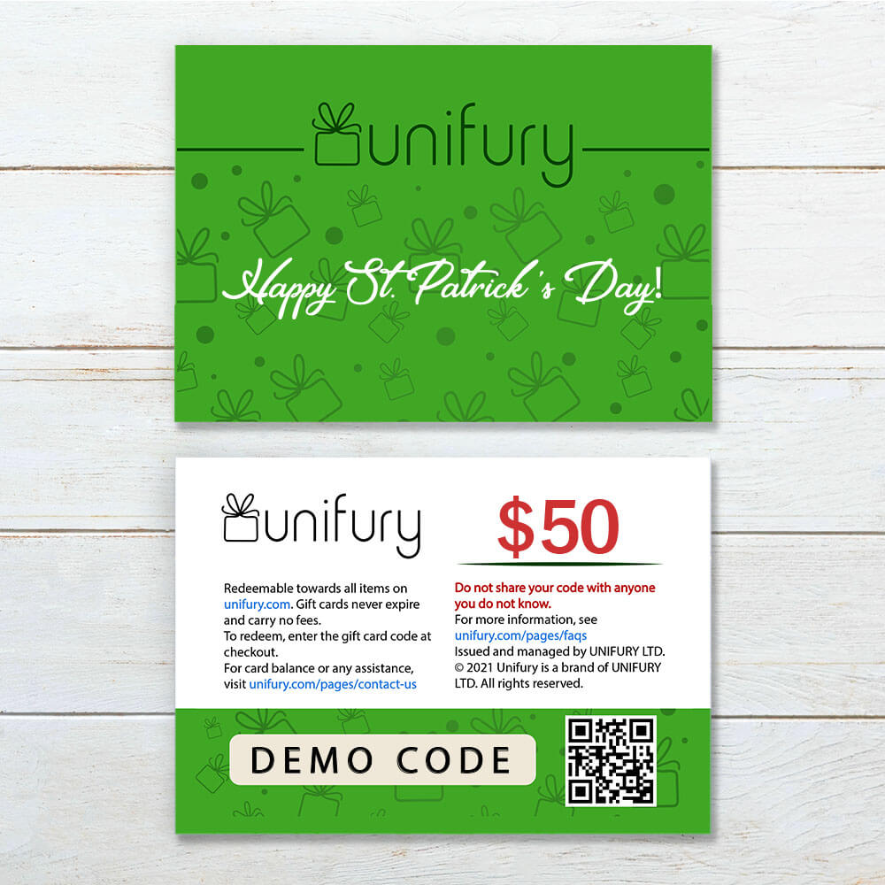 Unifury Physical Gift Card - St. Patrick&#39;s Day