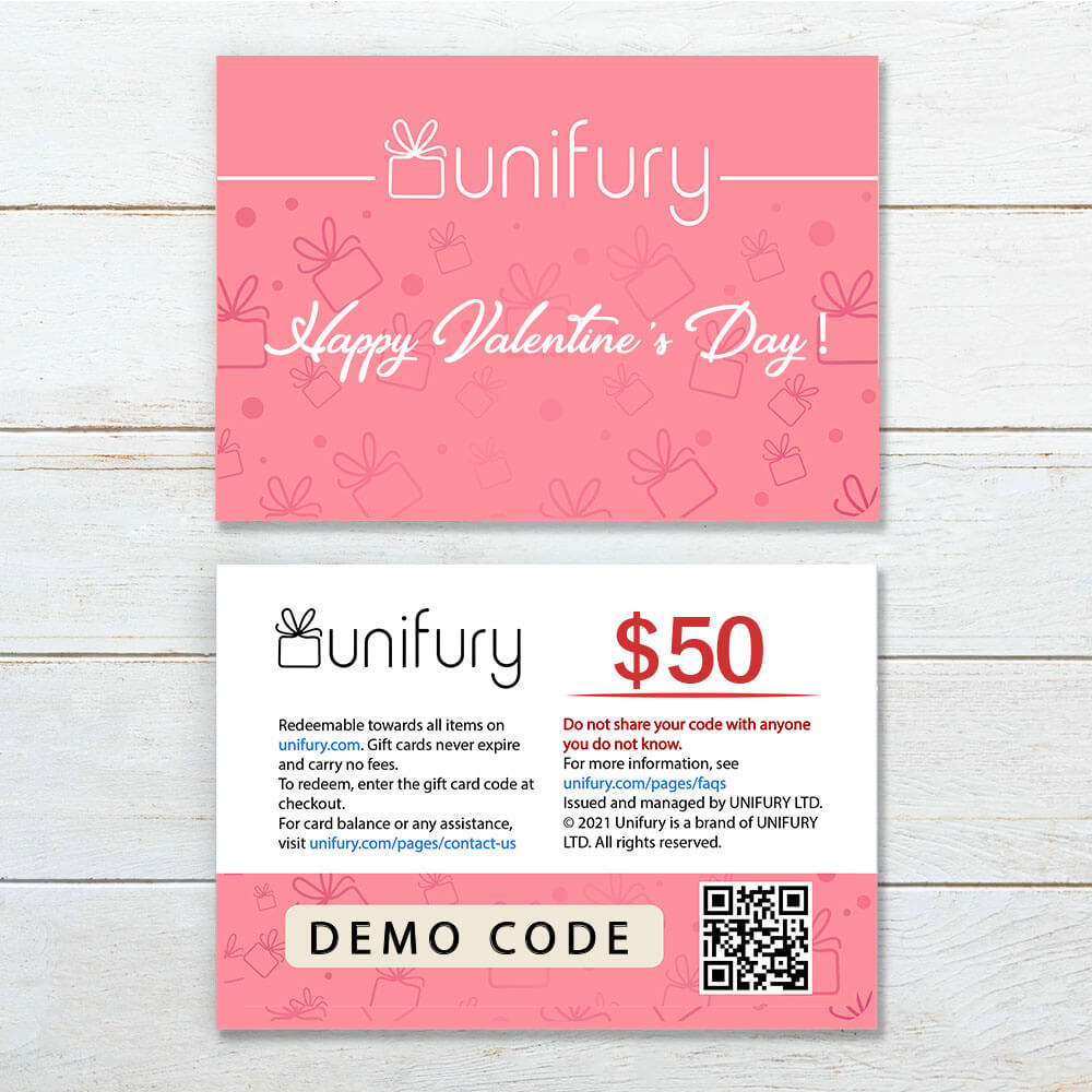 Unifury Physical Gift Card - Valentine&#39;s Day