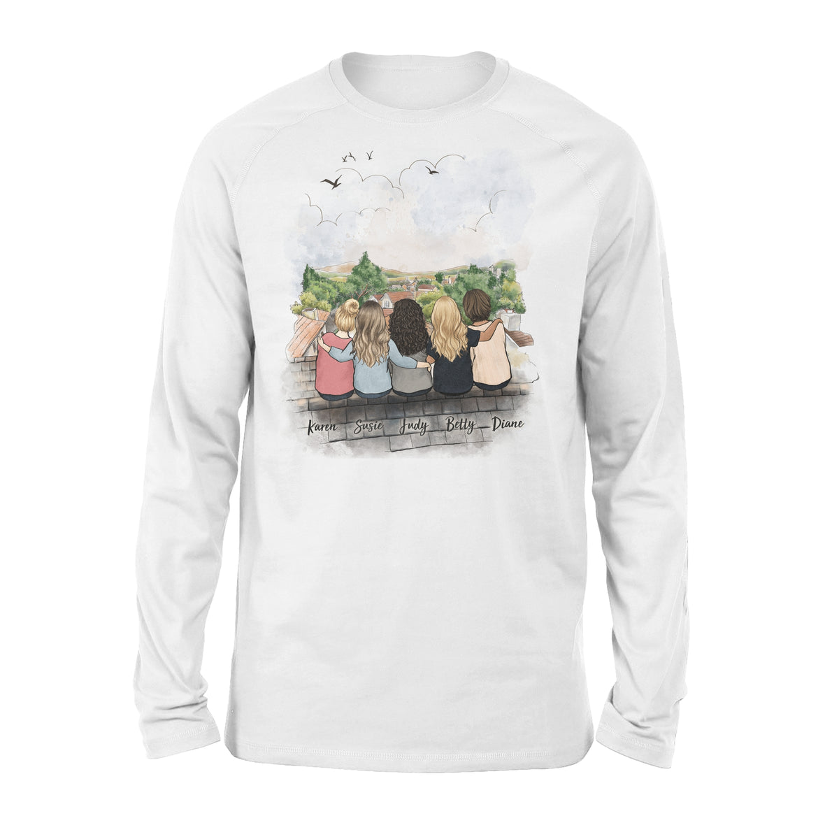 PERSONALIZED BEST FRIENDS (UP TO 5 PERSONS) ROOFTOP Standard Long Sleeve - 2323