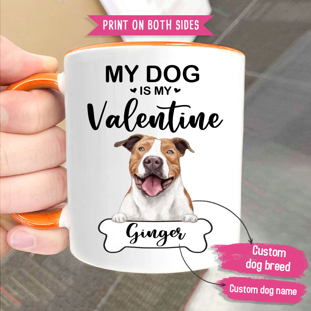 Personalized Accent Mug Gifts For Dog Lovers - My Dog Is My Valentine