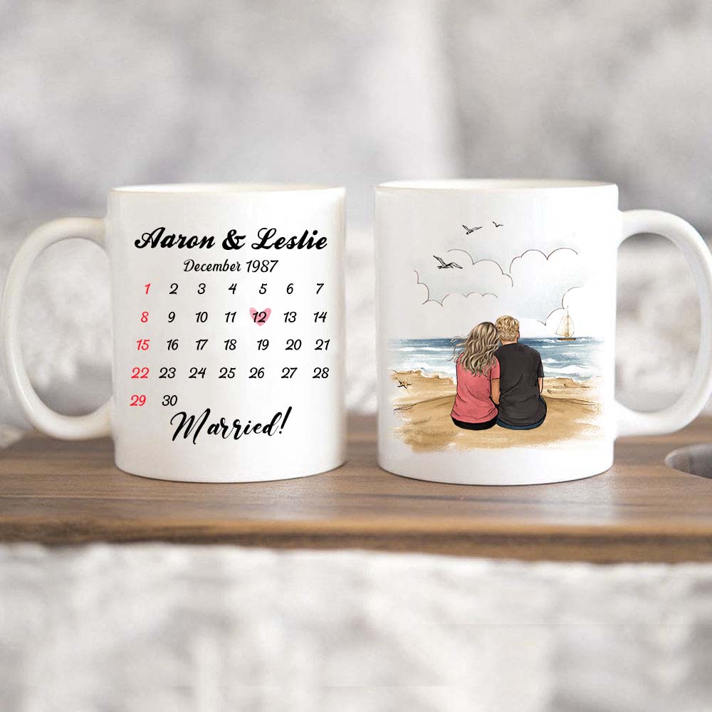 Personalized Anniversary Calendar Coffee Mug