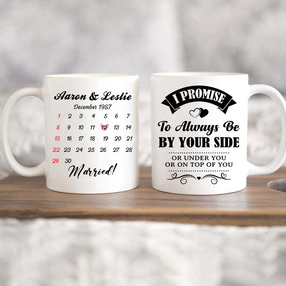 Personalized Anniversary Calendar Coffee Mug Gifts For Him For Her