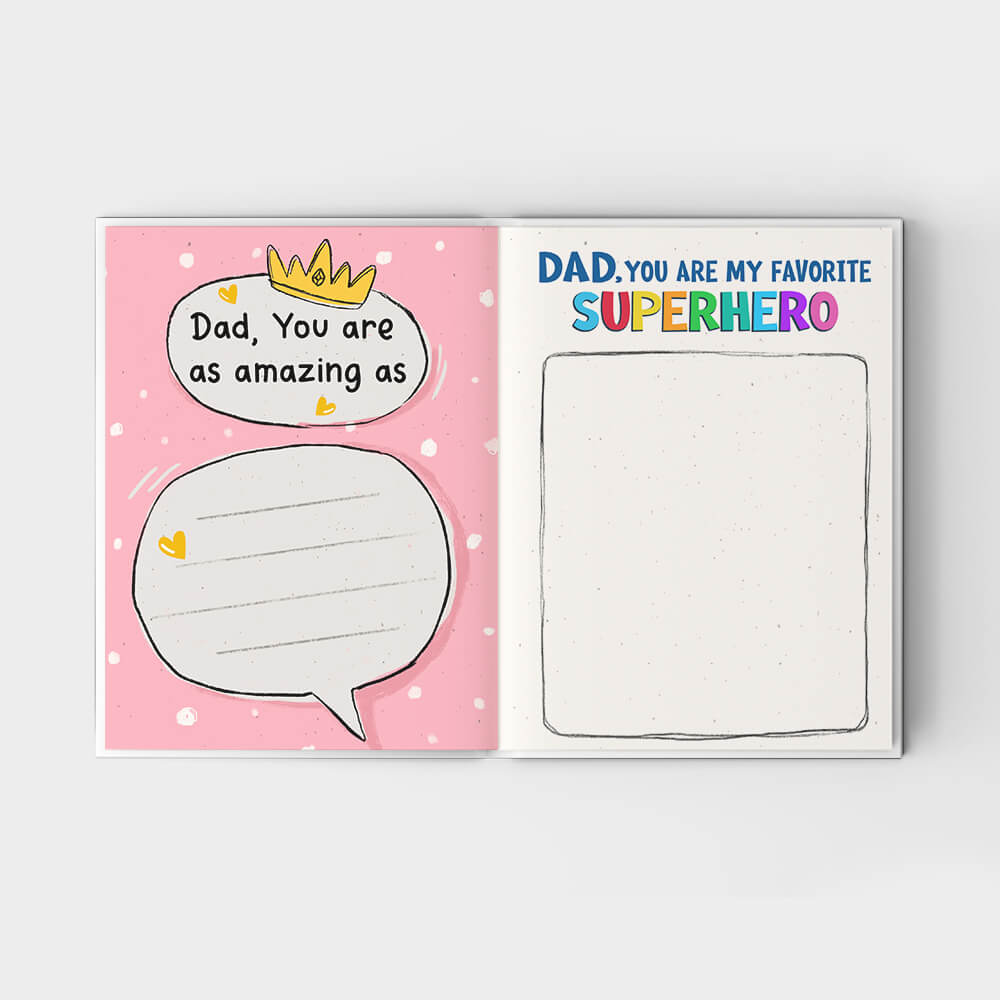 A Little Book About My Awesome Dad - Fill In The Blank Hardcover Book With Prompts For Kids to Fill with their Own Words, Drawings and Pictures - Bear