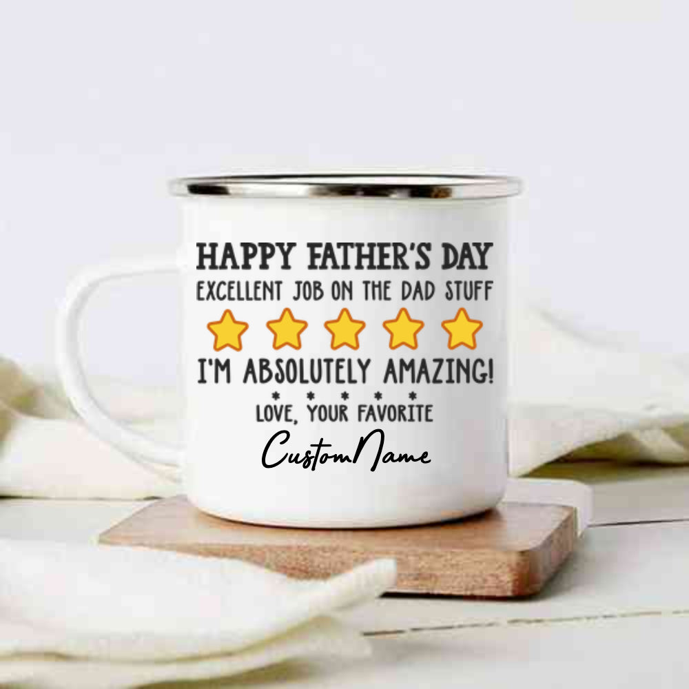 Personalized campfire mug gifts for dad with funny sayings