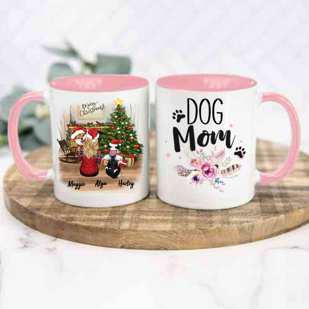 Personalized Accent Mug Gifts For Dog Lovers - Dog Mom - Christmas