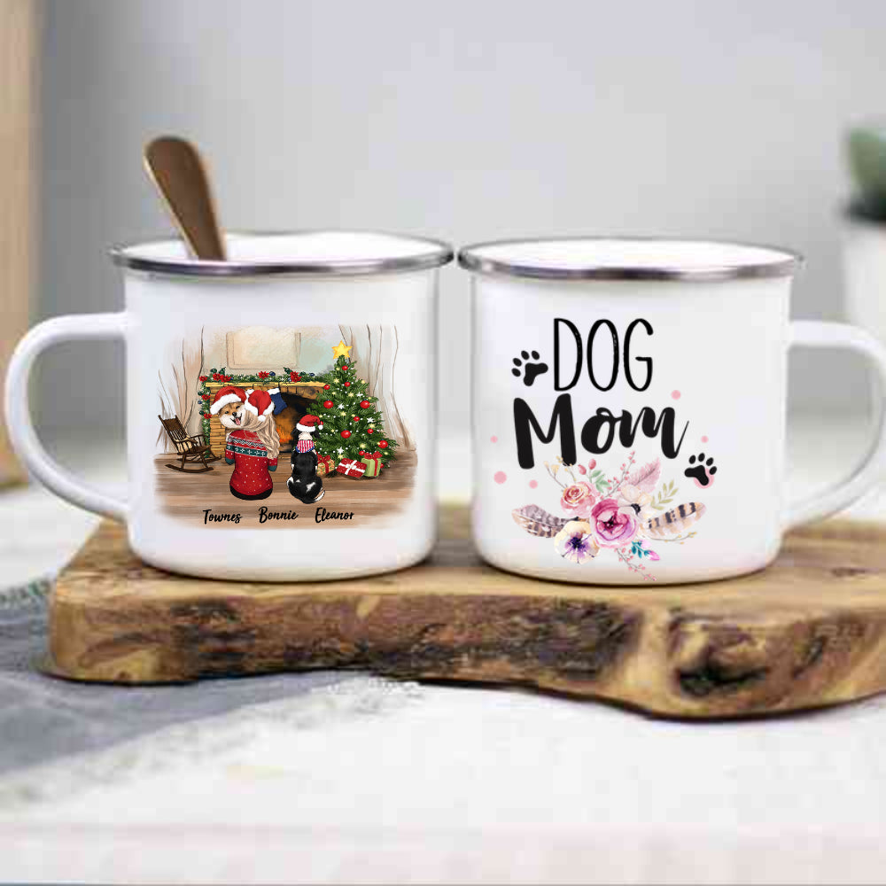 Personalized gifts for dog lovers campfire mug - Dog Mom - Christmas